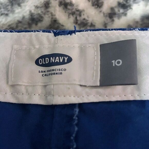 Old Navy Blue Patterned Cotton Shorts Size 10 - Picture 4 of 9